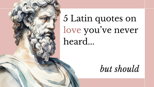 Statue with text: 5 Latin quotes on love you've never heard but should