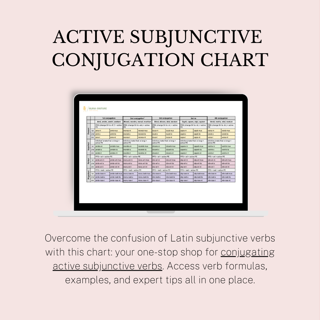 Latin Active Subjunctive Conjugation Chart