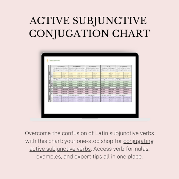 Latin Active Subjunctive Conjugation Chart – Olivia's Learning Corner